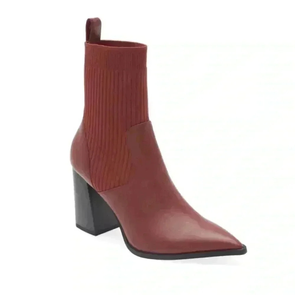 Open Edit Pointy Toe Sock Bootie - image 2